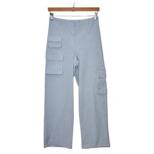 Aritzia Wilfred Free Cargo Pants Size 6 Light Grey Cotton Lyocell Flare Hi Rise